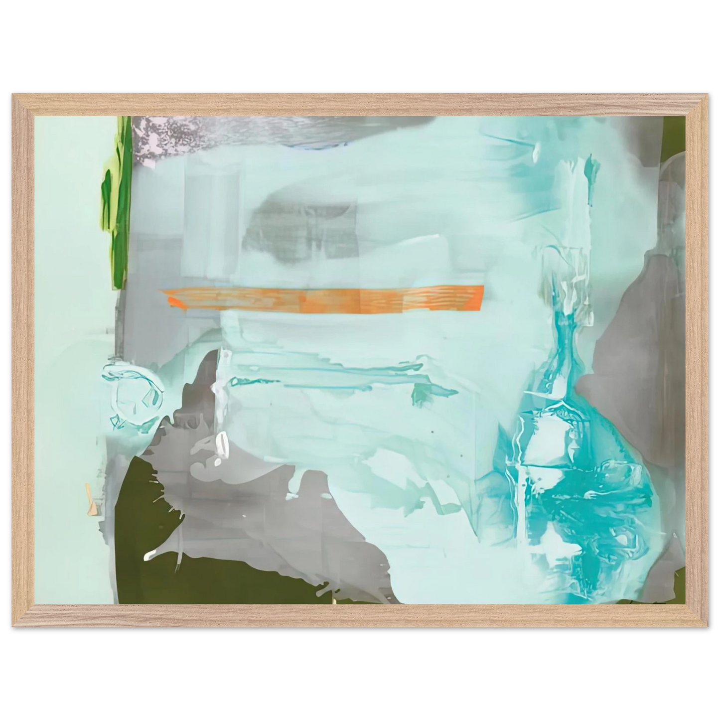 Helen Frankenthaler - Poseidon, 1990- Wall Art - 30x40 cm / 12x16 inches - Premium Wooden Framed Poster With Fine Art Paper-canvas - White frame