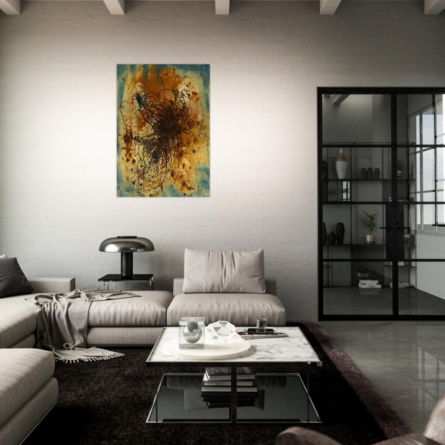 It's All Over - The City - 1947 - Wols Brushed Aluminum Print - 70x100 cm / 28x40 inches | Wols Aluminum Print | Wols Prints