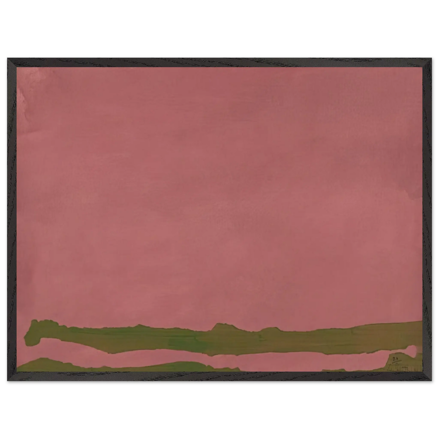 Helen Frankenthaler - Green Likes Mauve - 1970 Wall art - 70x100 cm / 28x40 Inches - Premium Wooden Framed Poster With Fine Art Paper - Black frame