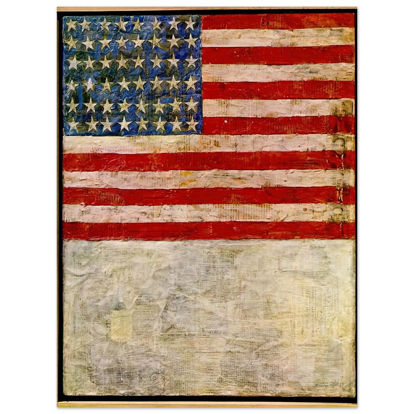 Jasper Johns - FLAG ABOVE WHITE  75x100 cm / 30x40inches Fine Art Poster