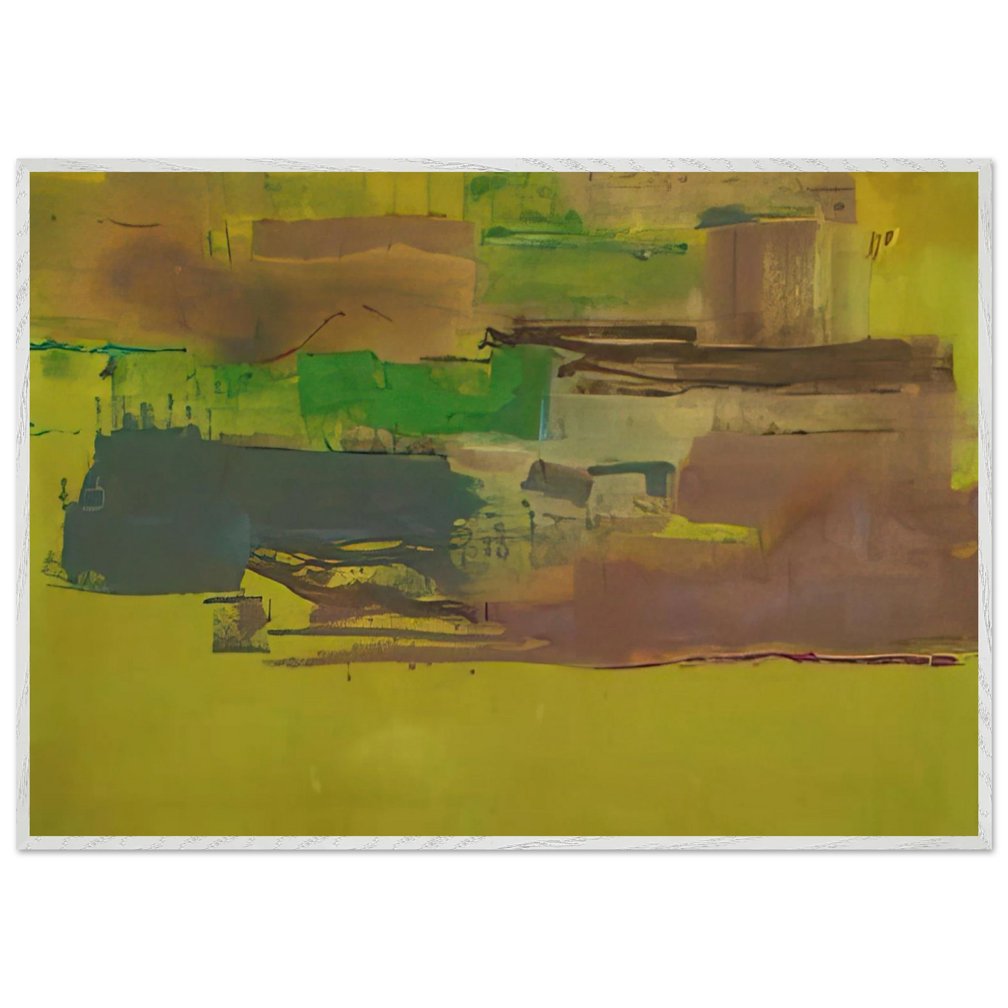 Helen Frankenthaler - August Deep - 1978 Wall art - A2 (42 x 59.4  cm) - Premium Wooden Framed Poster With Fine Art Paper-canvas - White frame