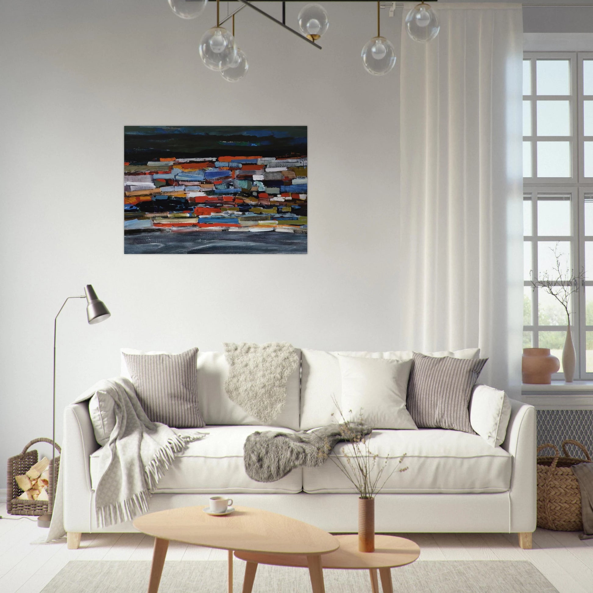Town - 1965 - Tove Jansson Brushed Aluminum Print - 70x100 cm / 28x40 inches | Tove Jansson Aluminum Print | Tove Jansson Prints