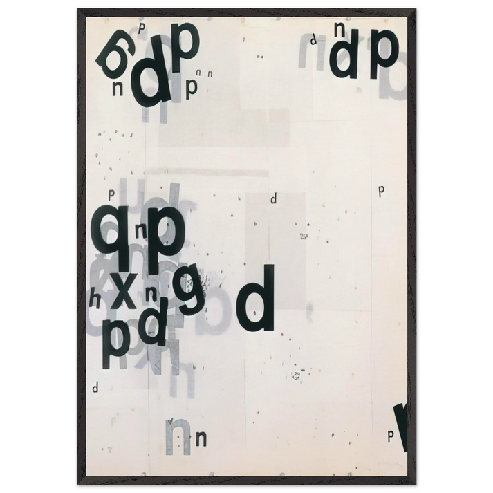 Untitled From the series Graphic Objects - 1973 - Mira Schendel 70x100 cm / 28x40 inches Framed Art Print – Black Wooden Frame