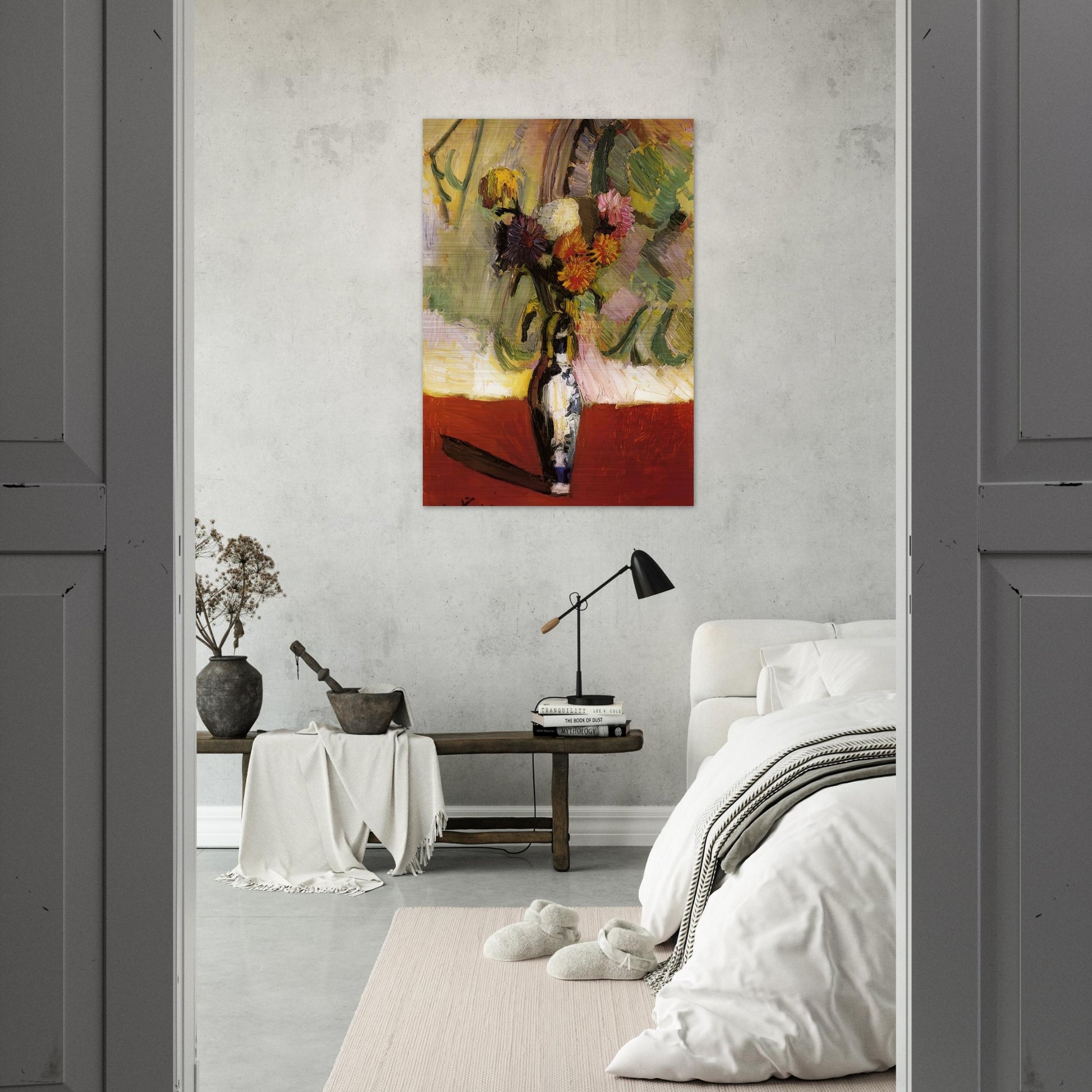 CHRYSANTHEMUMS IN A CHINESE VASE 1902 - Henri Matisse Brushed Aluminum Print - 70x100 cm / 28x40 inches | Henri Matisse Aluminum Print | Henri Matisse Prints