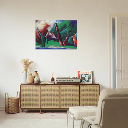 Forest Red-green - 1914 - Natalia Goncharova Brushed Aluminum Print - 70x100 cm / 28x40 inches | Natalia Goncharova Aluminum Print | Natalia Goncharova Prints