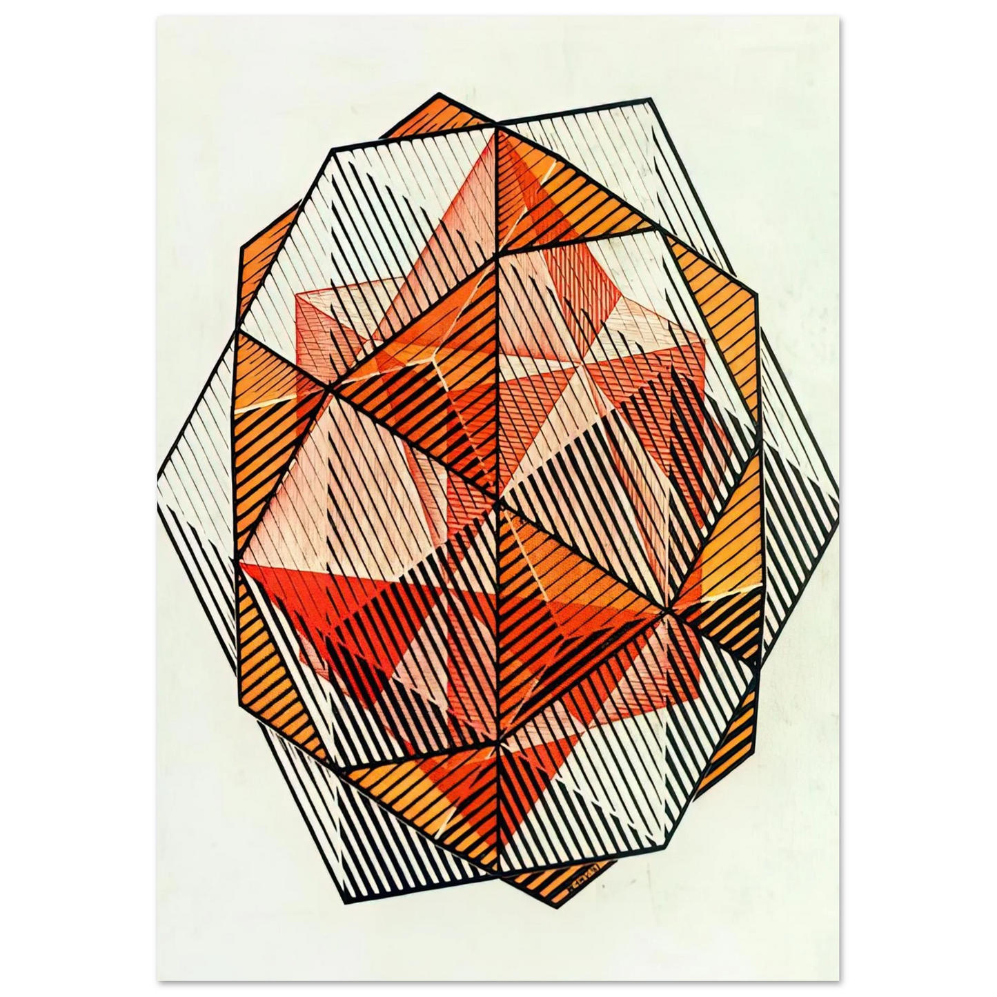 MC Escher - FOUR REGULAR SOLIDS Wall Art - 60x80 cm / 24x32 inches - Fine Art Poster-canvas - -