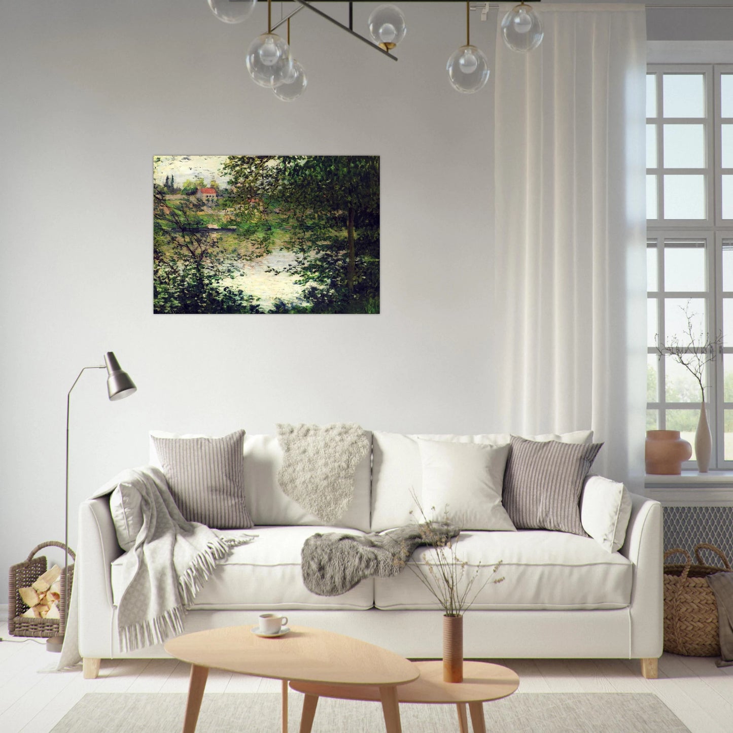 Ile de La Grande Jatte Through the Trees - claude monet Brushed Aluminum Print - 70x100 cm / 28x40 inches | claude monet Aluminum Print | claude monet Prints
