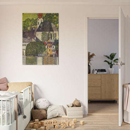 CHRUCH IN UNTERACH ON THE ATTERSEE - Gustav Klimt Brushed Aluminum Print - 70x100 cm / 28x40 inches | Gustav Klimt Aluminum Print | Gustav Klimt Prints