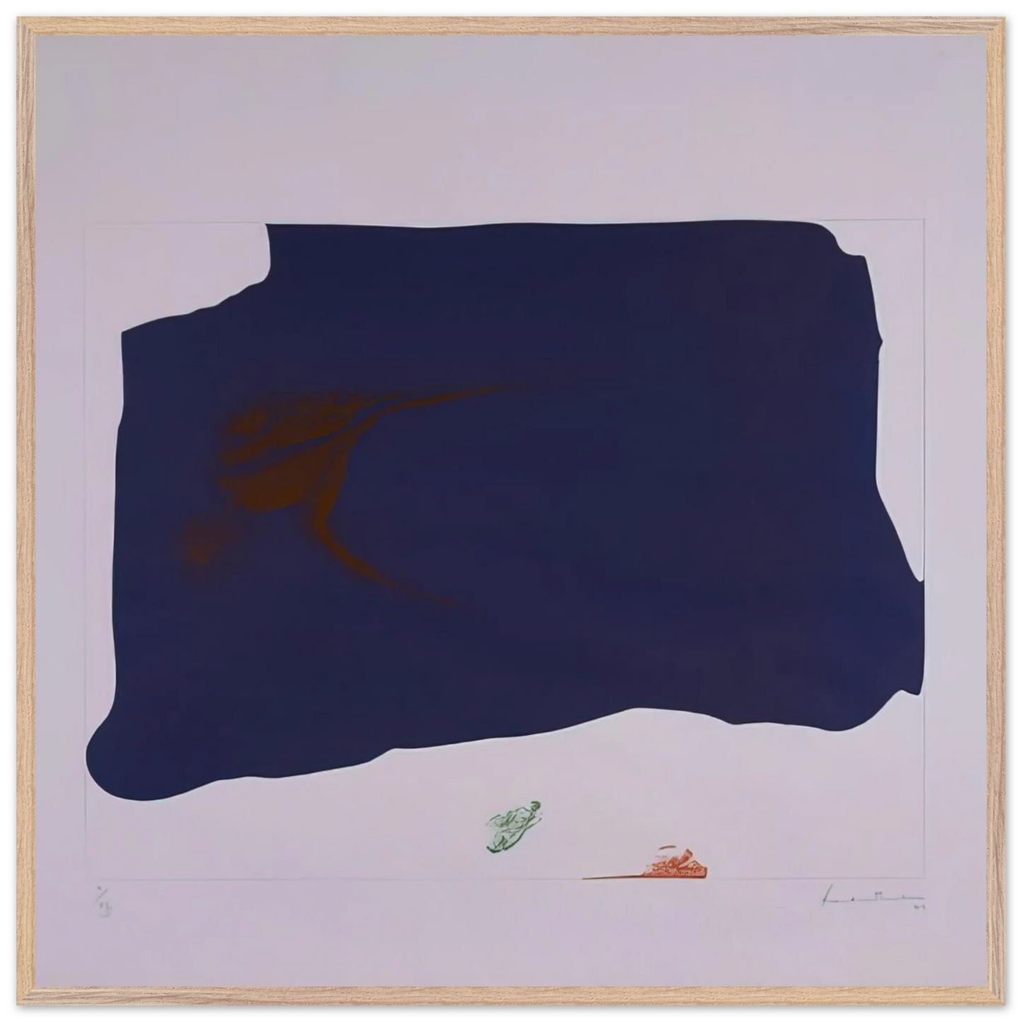 Helen Frankenthaler - Variation II on Mauve Corner - 1969 Wall art - 60x80 cm / 24x32 inches - Premium Wooden Framed Poster With Fine Art Paper-canvas - Wood frame