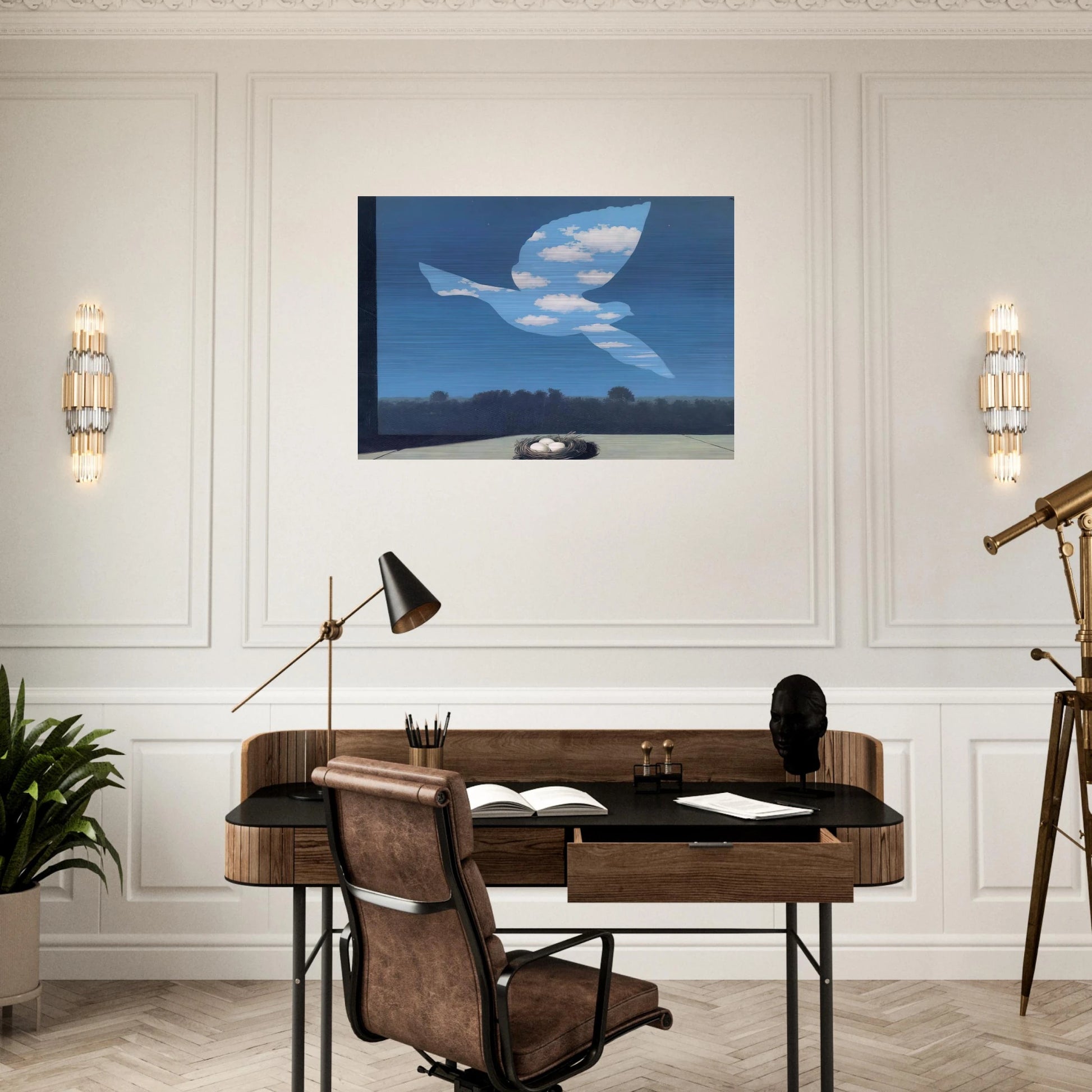 THE RETURN 1940 - Rene Magritte Brushed Aluminum Print - 70x100 cm / 28x40 inches | Rene Magritte Aluminum Print | Rene Magritte Prints
