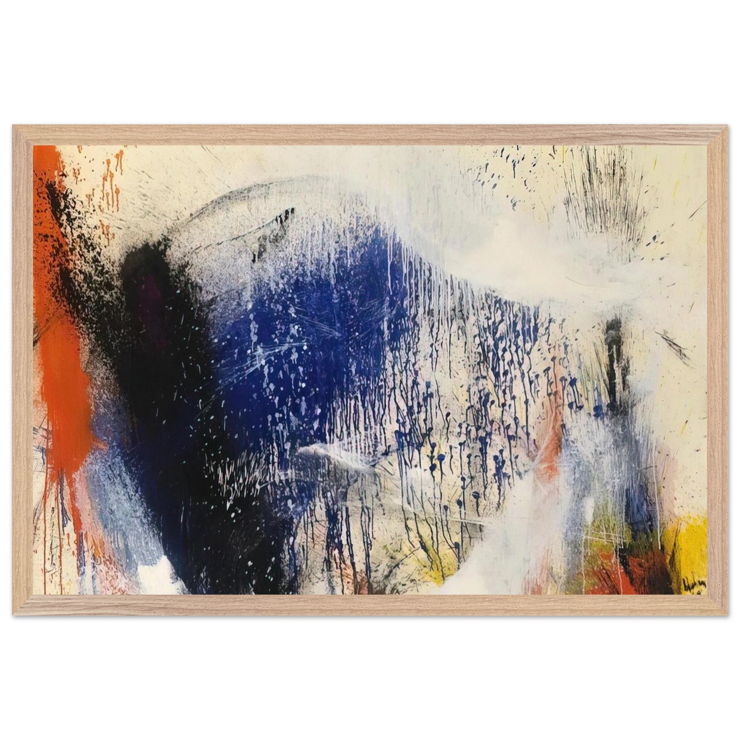 Helen Frankenthaler - Untitled - 1960 Wall art - A1 (59.4 x 84.1  cm) - Premium Wooden Framed Poster With Fine Art Paper-canvas - Black frame