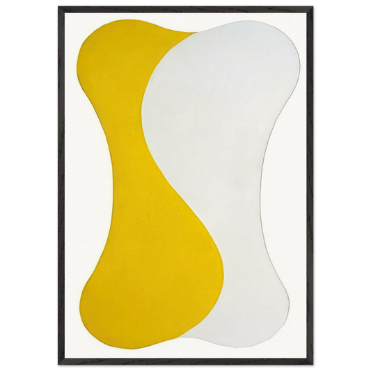 Yellow White Sun - 1959 - Leon Polk Smith 70x100 cm / 28x40 inches Framed Art Print – Black Wooden Frame
