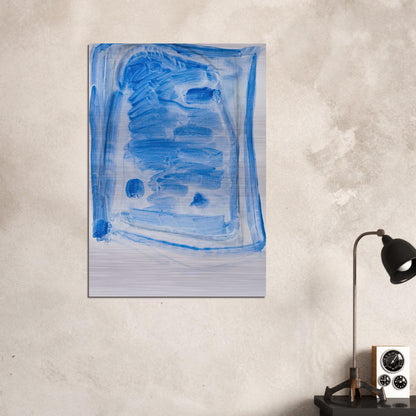 Sketchy Cobaltic Blue Flag - 2009 - Raoul De Keyser Brushed Aluminum Print - 70x100 cm / 28x40 inches | Raoul De Keyser Aluminum Print | Raoul De Keyser Prints