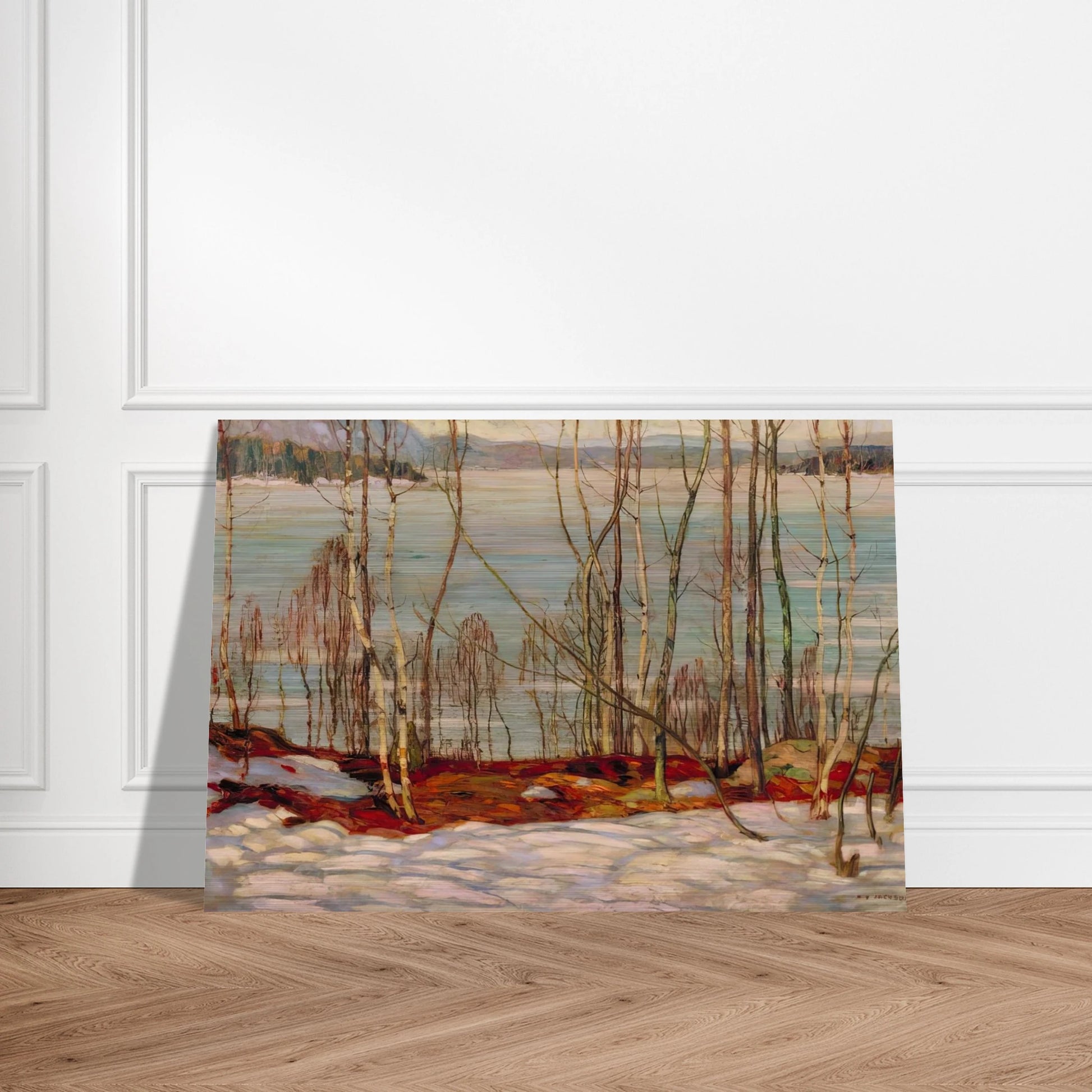 Frozen Lake, Early Spring, Algonquin Park - 1914 - A.Y. Jackson Brushed Aluminum Print - 70x100 cm / 28x40 inches | A.Y. Jackson Aluminum Print | A.Y. Jackson Prints
