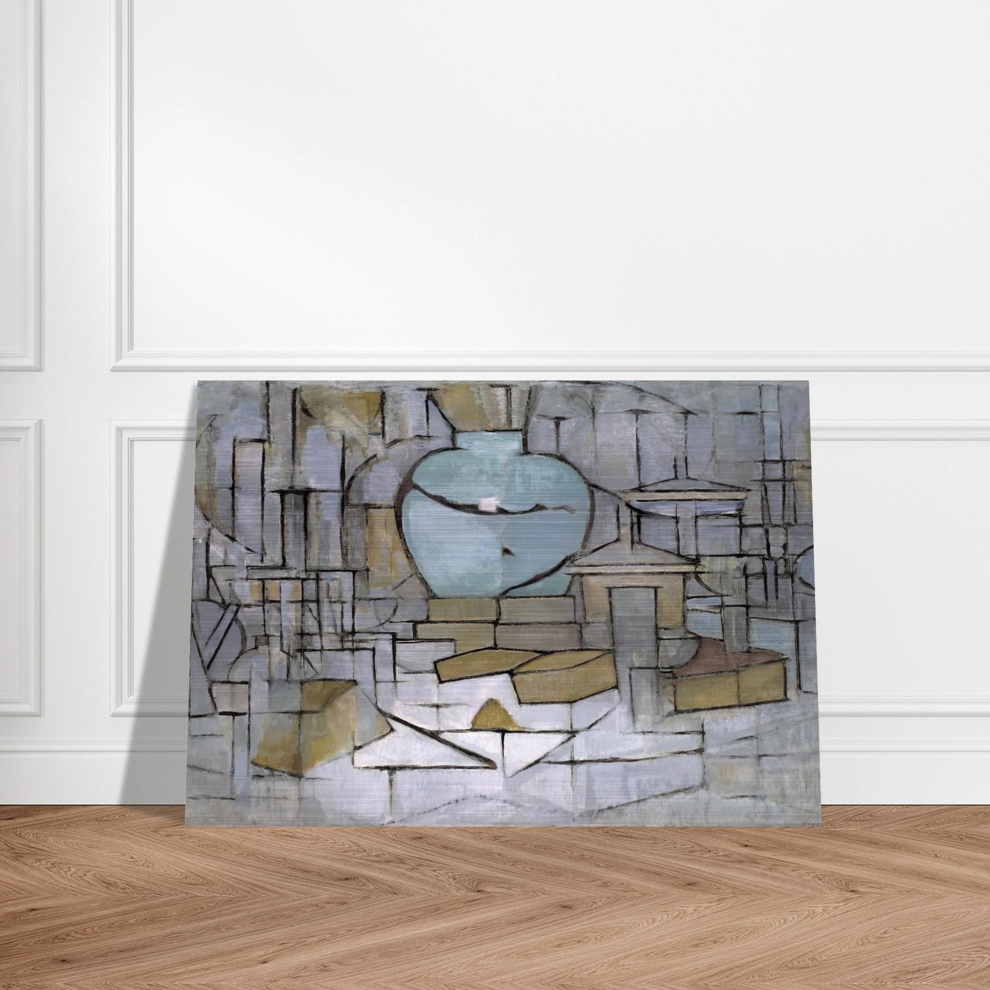 Still Life with Gingerpot 2 - Piet Mondrian Brushed Aluminum Print - 70x100 cm / 28x40 inches | Piet Mondrian Aluminum Print | Piet Mondrian Prints