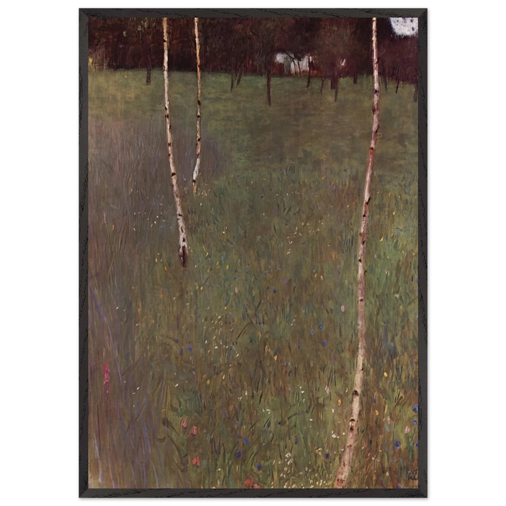 FARMHOUSES WITH BIRCH TREES - Gustav Klimt 70x100 cm / 28x40 inches Framed Art Print – Black Wooden Frame