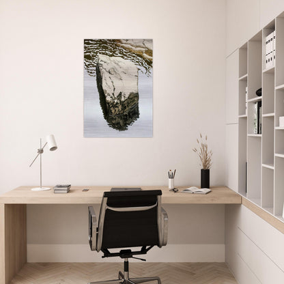 Study for Flat Boulder Reflected - 1986 - Neil Welliver Brushed Aluminum Print - 70x100 cm / 28x40 inches | Neil Welliver Aluminum Print | Neil Welliver Prints