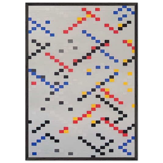 Inch Squares No 3 - 1949 - Leon Polk Smith 70x100 cm / 28x40 inches Framed Art Print – Black Wooden Frame