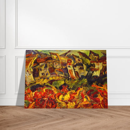 HOUSES WITH POINTED ROOFS - Chaim Soutine Brushed Aluminum Print - 70x100 cm / 28x40 inches | Chaim Soutine Aluminum Print | Chaim Soutine Prints