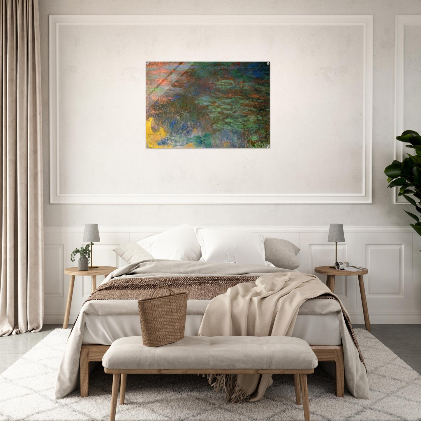 Water Lily Pond, Evening right panel - claude monet Acrylic Print - 70x100 cm / 28x40″ inches | claude monet Wall Art | claude monet Prints