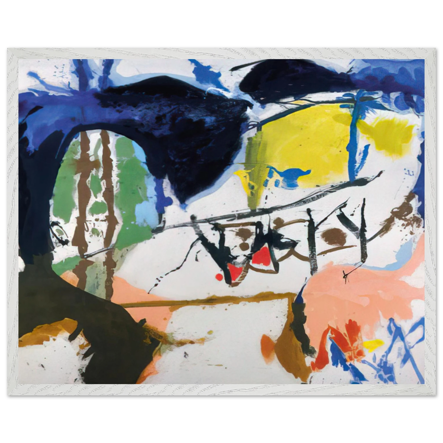 Helen Frankenthaler - Acres - 1959 Wall art - 13x18 cm / 5x7 inches - Premium Wooden Framed Poster With Fine Art Paper-canvas - Black frame