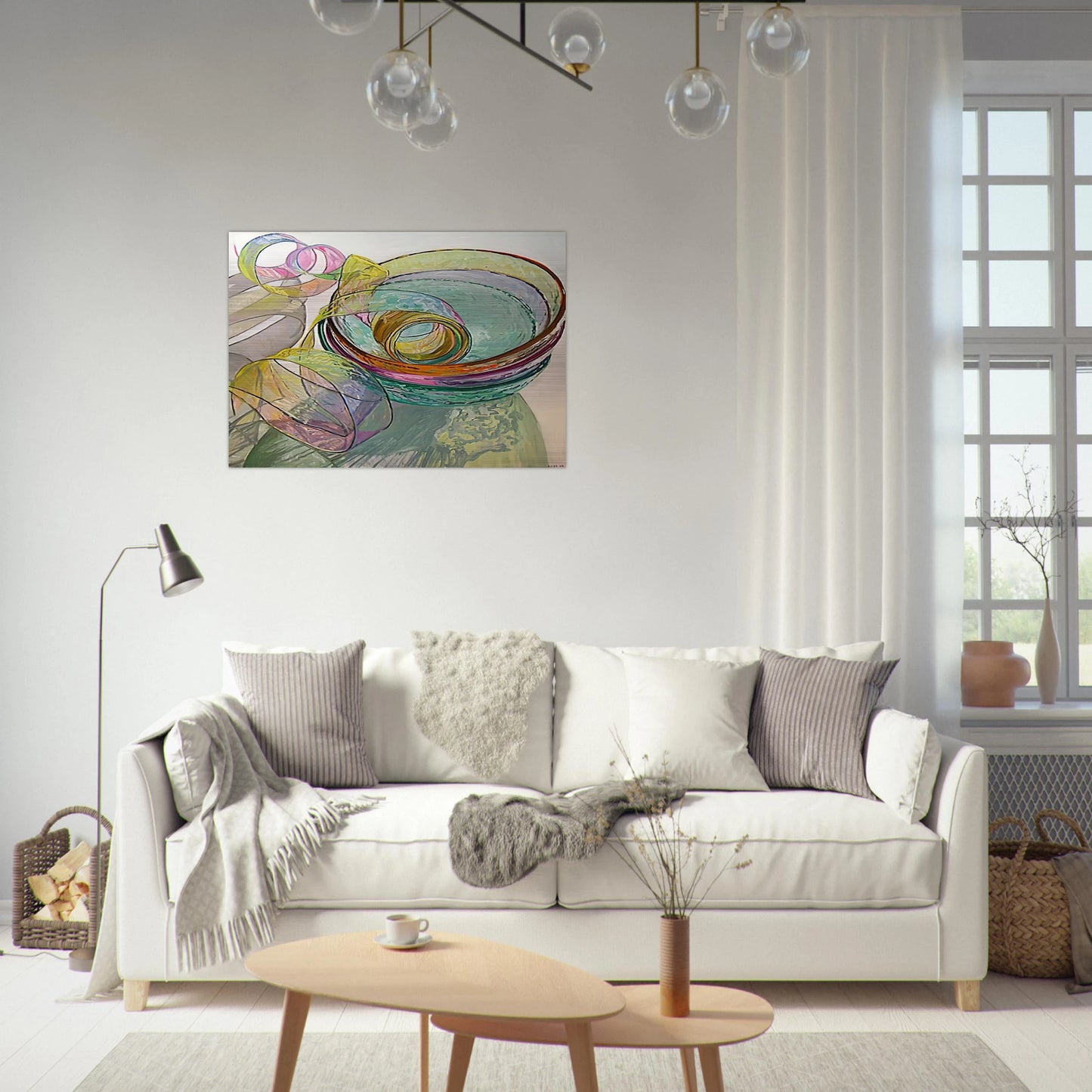 ORANGE PINK GREEN 2003 - Janet Fish Brushed Aluminum Print - 70x100 cm / 28x40 inches | Janet Fish Aluminum Print | Janet Fish Prints
