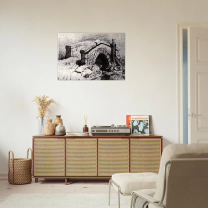 The Bridge - Vincent van Gogh Brushed Aluminum Print - 70x100 cm / 28x40 inches | Vincent van Gogh Aluminum Print | Vincent van Gogh Prints