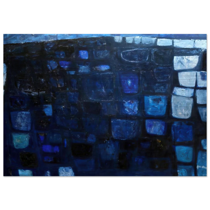 Blue Abstract - 1959 - William Scott Brushed Aluminum Print - 70x100 cm / 28x40 inches | William Scott Aluminum Print | William Scott Prints