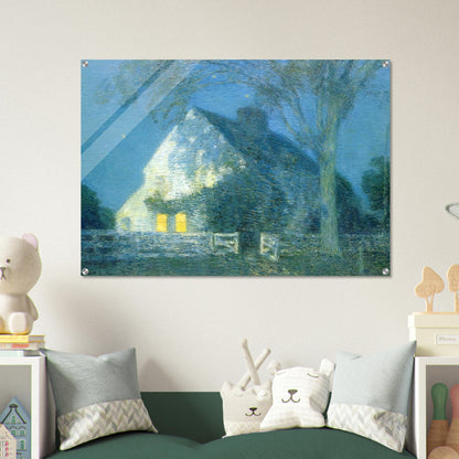 Moonlight, the Old House - Childe Hassam Acrylic Print - 70x100 cm / 28x40″ inches
