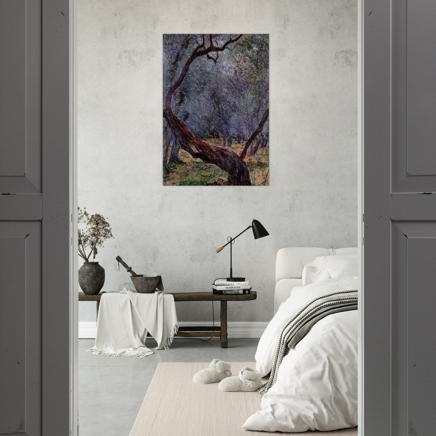 Olive Trees Study - claude monet Brushed Aluminum Print - 70x100 cm / 28x40 inches | claude monet Aluminum Print | claude monet Prints