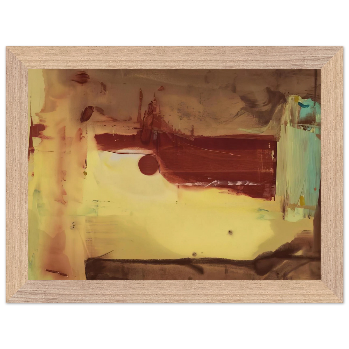 Helen Frankenthaler - Desert Pass - 1976 Wall art - 30x45 cm / 12x18 inches - Premium Wooden Framed Poster With Fine Art Paper-canvas - Black frame
