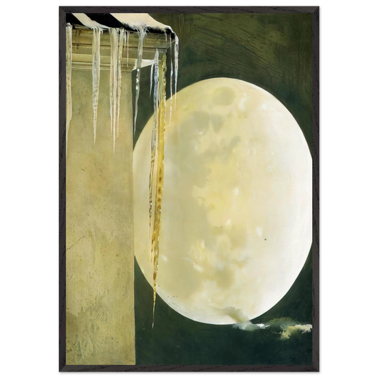 MOON MADNESS - Andrew Wyeth 70x100 cm / 28x40 inches Framed Art Print – Black Wooden Frame