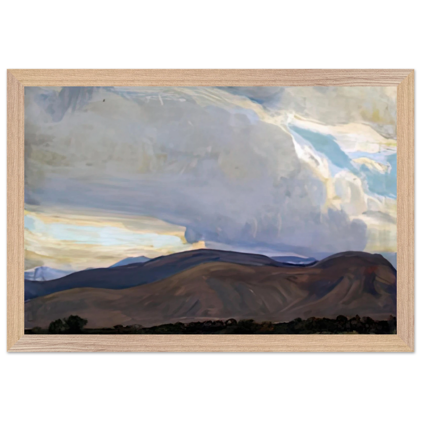 Maynard Dixon - STORM FROM THE SIERRA 1937 Wall art - A3 (29.7 x 42  cm) - Premium Wooden Framed Poster With Fine Art Paper-canvas - White frame