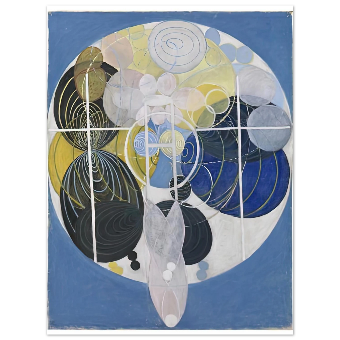 Hilma af Klint - THE LARGE FIGURE PAINTINGS NR 5 1907 Wall art - 40x50 cm / 16x20 inches - Premium Wooden Framed Poster With Fine Art Paper-canvas - Black frame