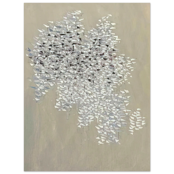 Robert Goodnough - Vertical-Blue-Brown-White - 1984  75x100 cm / 30x40inches Fine Art Poster