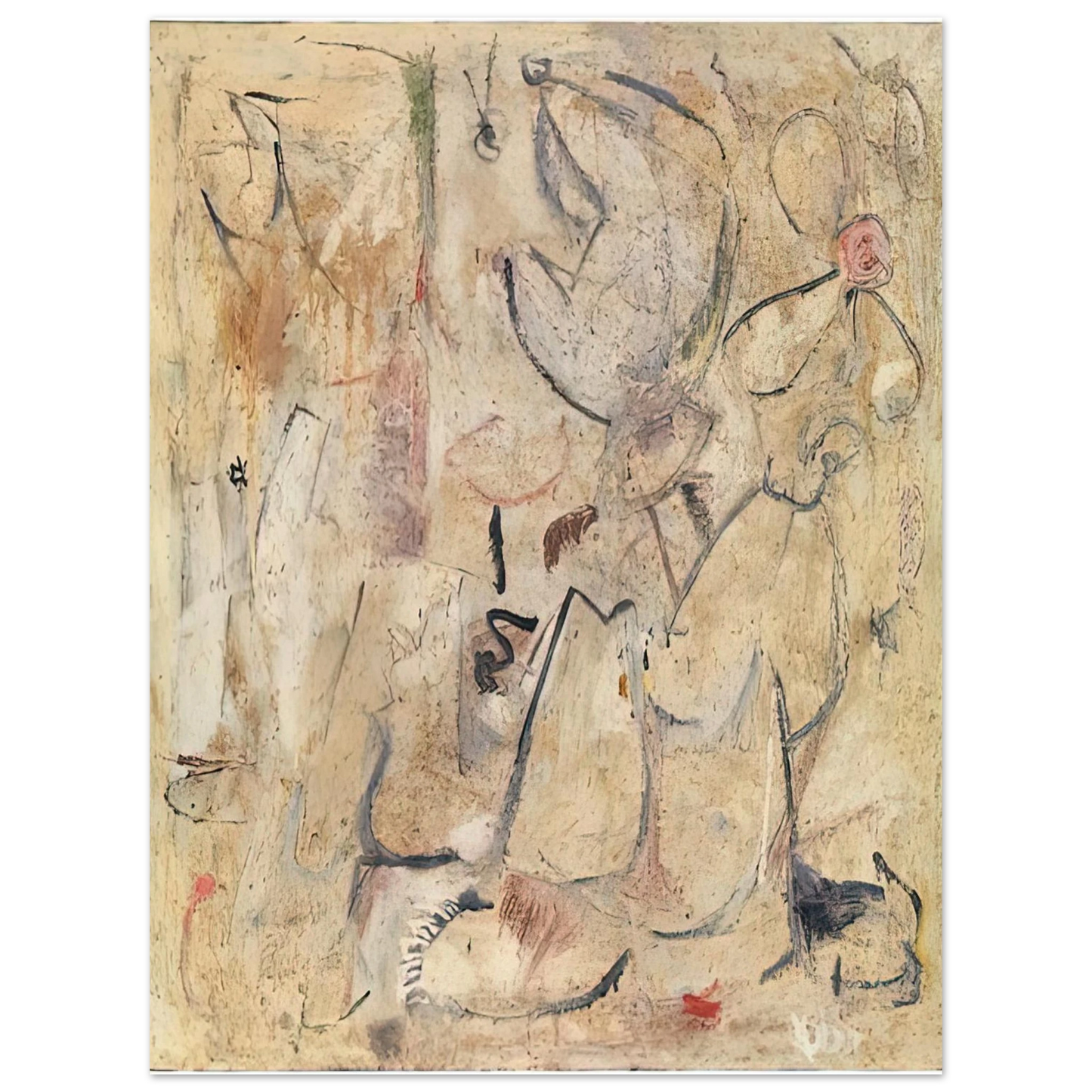 Helen Frankenthaler - Beach, 1950- Wall Art - 30x40 cm / 12x16 inches - Premium Wooden Framed Poster With Fine Art Paper-canvas - Wood frame