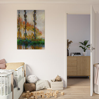 The Three Trees, Autumn - claude monet Brushed Aluminum Print - 70x100 cm / 28x40 inches | claude monet Aluminum Print | claude monet Prints