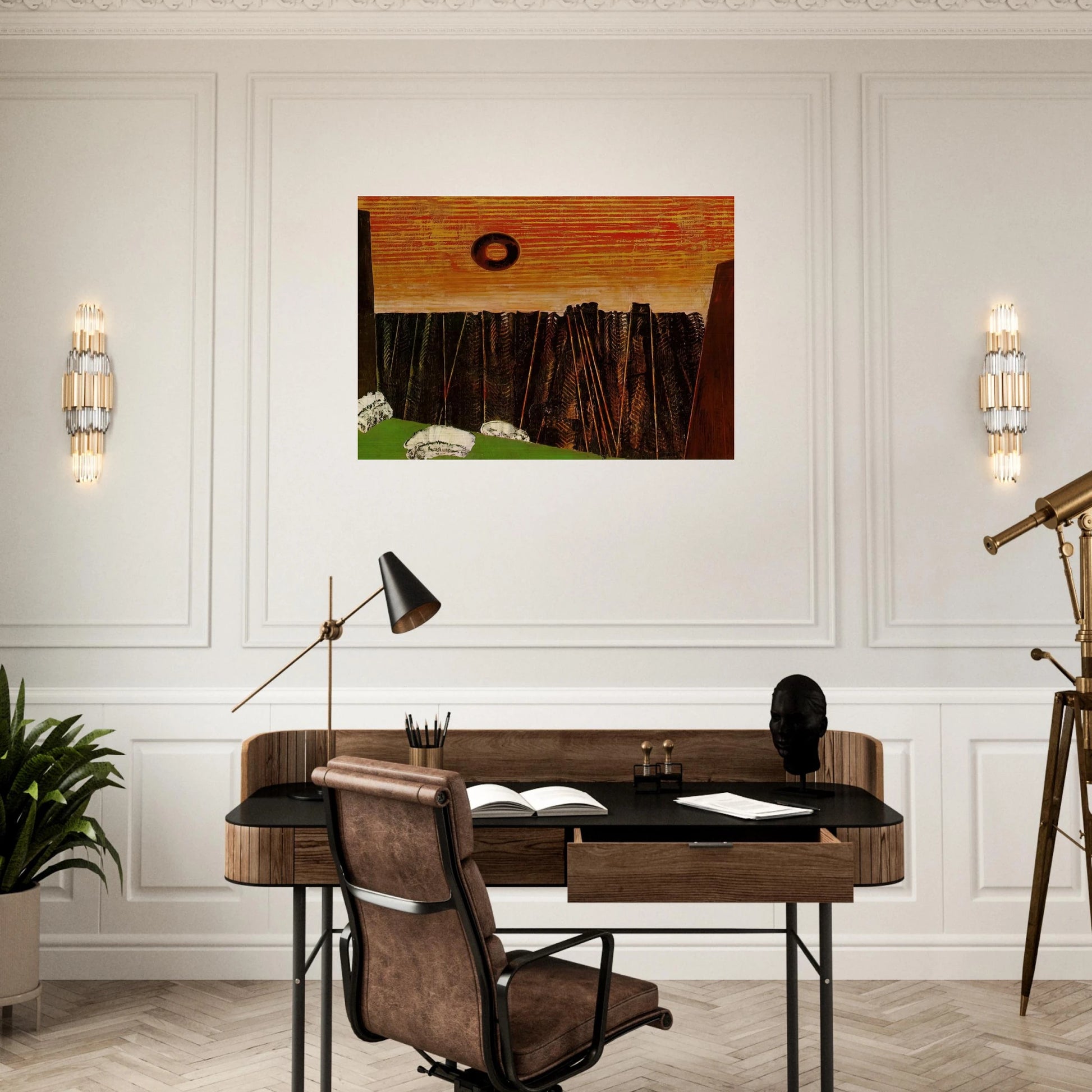Fishbone Forest - Max Ernst Brushed Aluminum Print - 70x100 cm / 28x40 inches | Max Ernst Aluminum Print | Max Ernst Prints