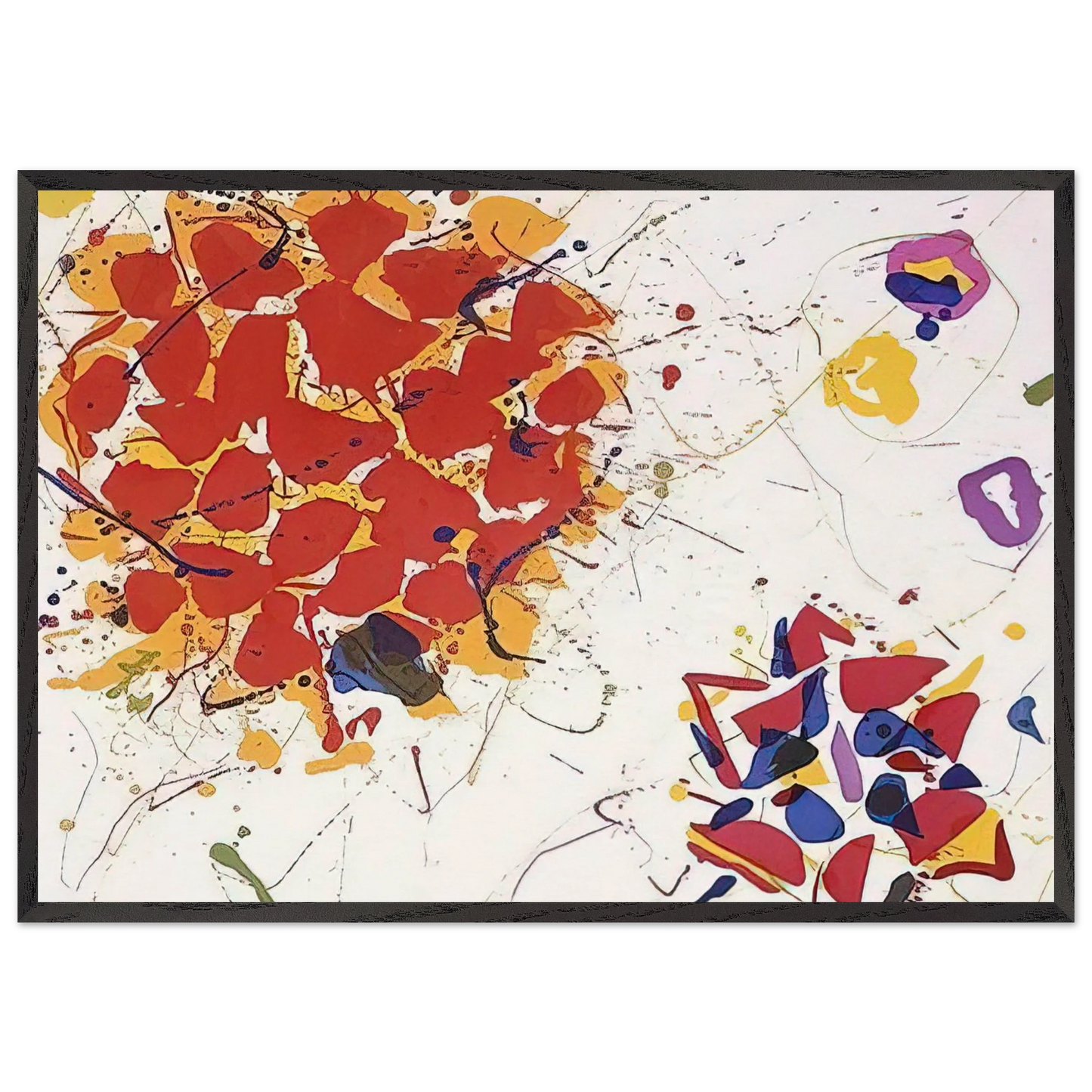 Untitled  L I88 SFE 065  - Sam Francis 70x100 cm / 28x40 inches Framed Art Print – Black Wooden Frame