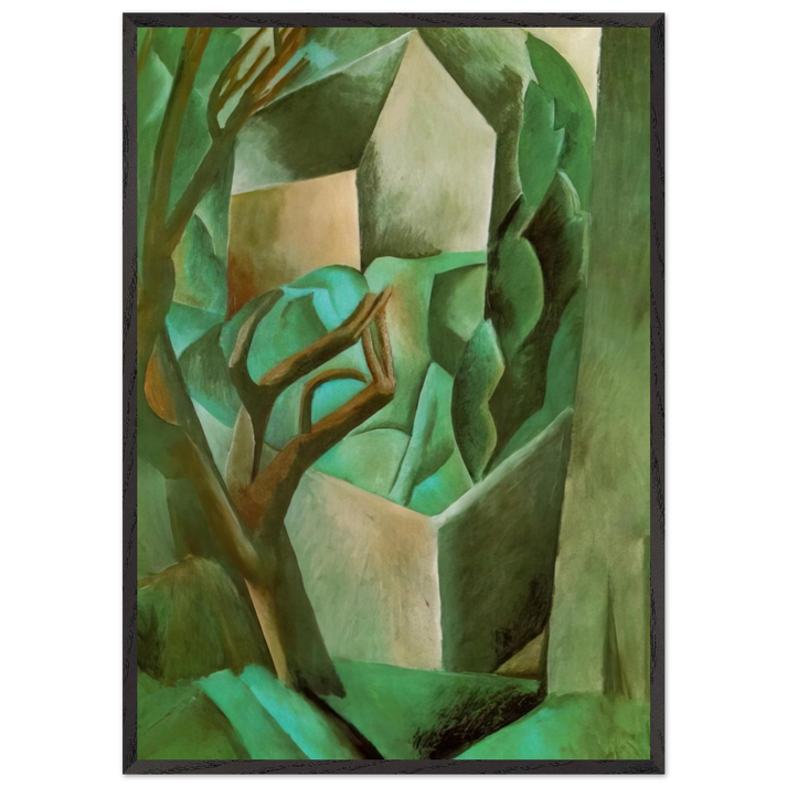 House in the garden - Pablo Picasso 70x100 cm / 28x40 inches Framed Art Print – Black Wooden Frame