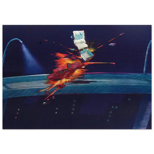 Purple Crash - Neo-Expressionism - Carlos Almaraz Brushed Aluminum Print - 70x100 cm / 28x40 inches | Carlos Almaraz Aluminum Print | Carlos Almaraz Prints