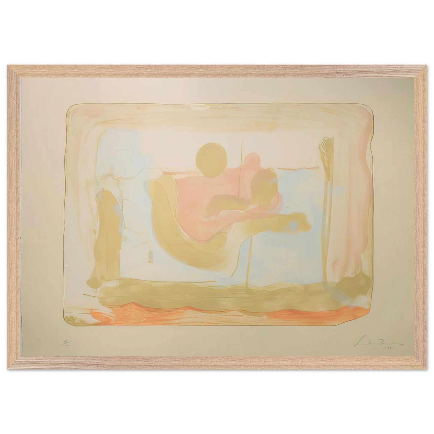 Helen Frankenthaler - Reflections I - 1995 Wall art - A2 (42 x 59.4  cm) - Premium Wooden Framed Poster With Fine Art Paper-canvas - White frame