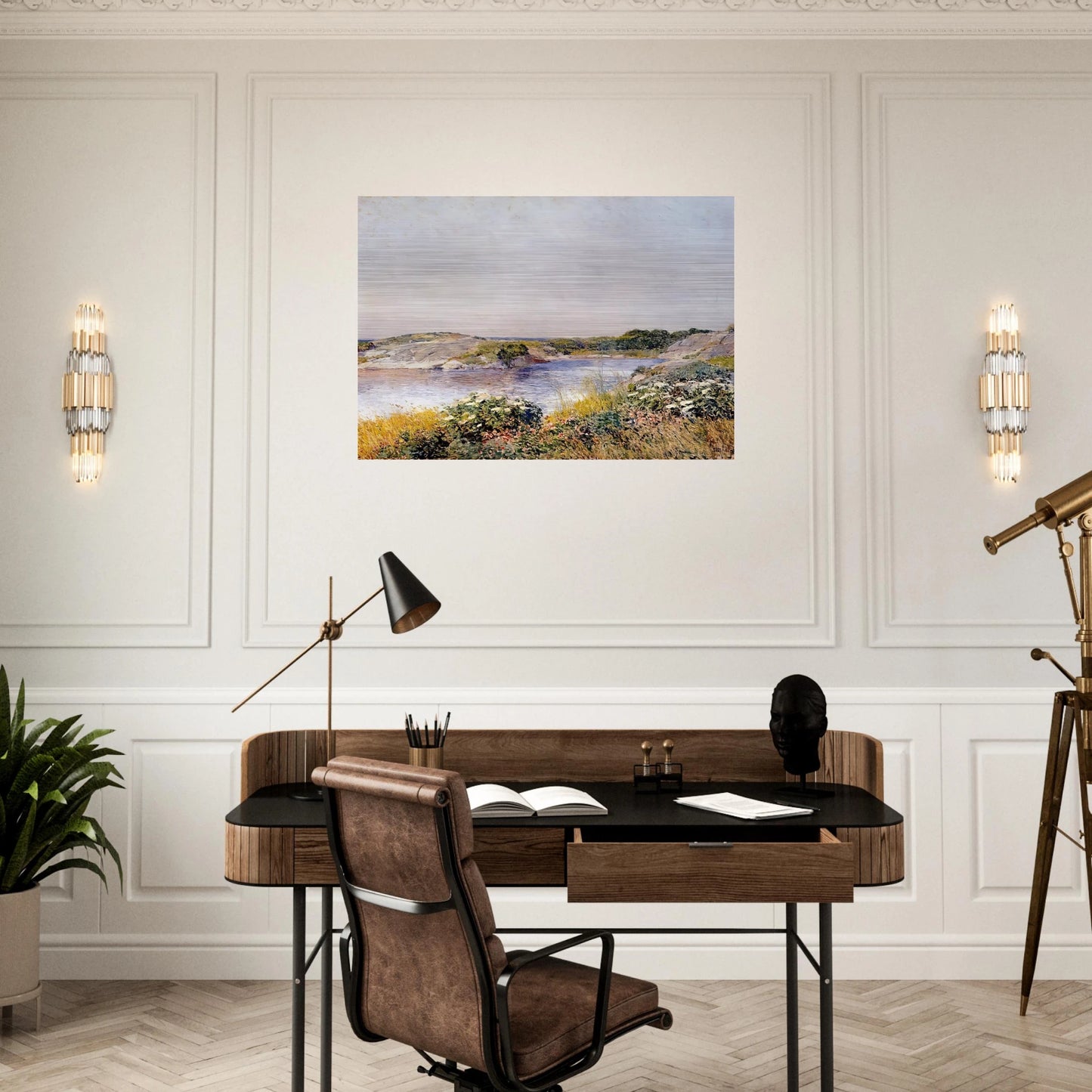 The Little Pond, Appledore - Childe Hassam Brushed Aluminum Print - 70x100 cm / 28x40 inches | Childe Hassam Aluminum Print | Childe Hassam Prints