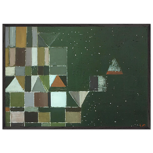 Square Motif Green  Lilac - 1948 - Victor Pasmore 70x100 cm / 28x40 inches Framed Art Print – Black Wooden Frame