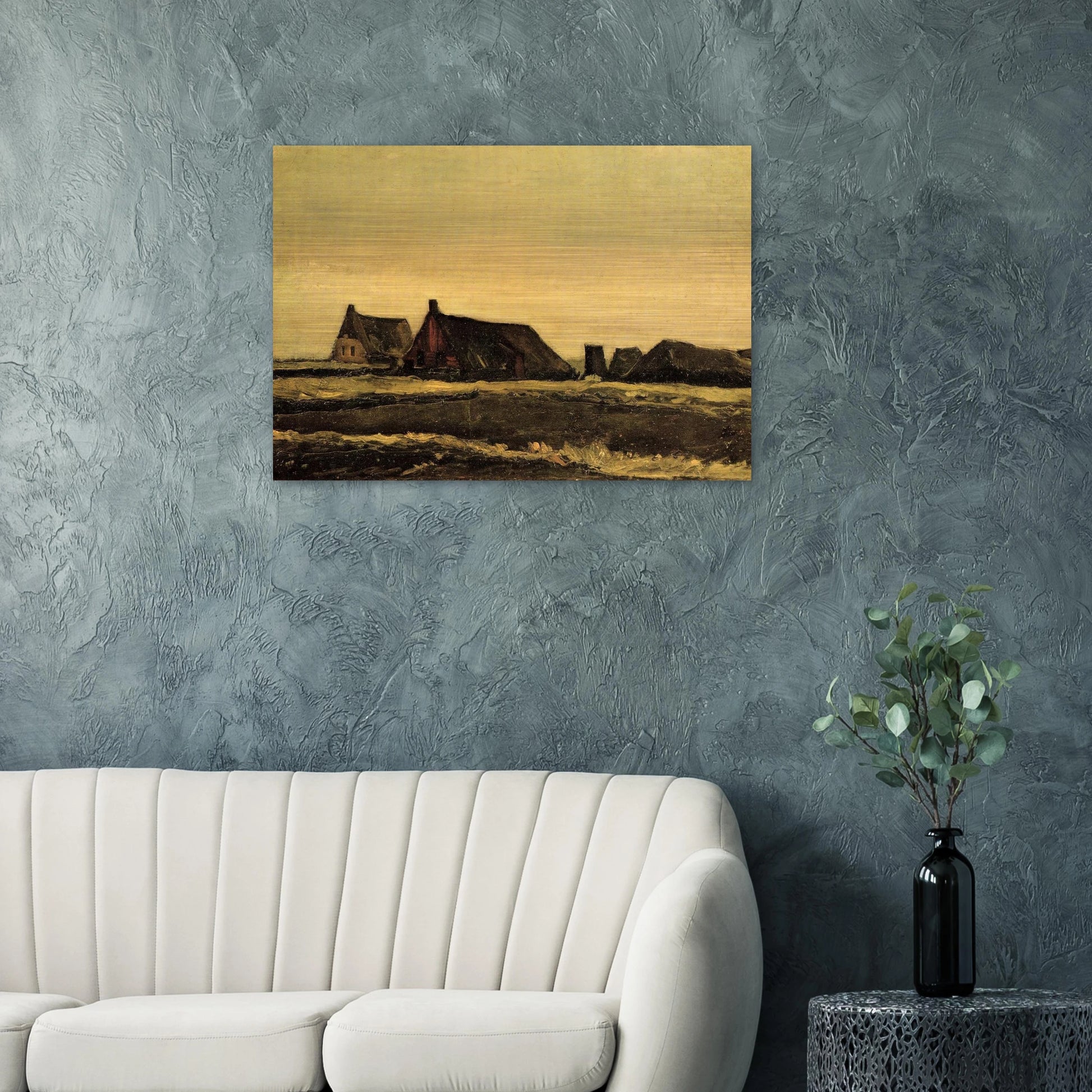Cottages - Vincent van Gogh Brushed Aluminum Print - 70x100 cm / 28x40 inches | Vincent van Gogh Aluminum Print | Vincent van Gogh Prints