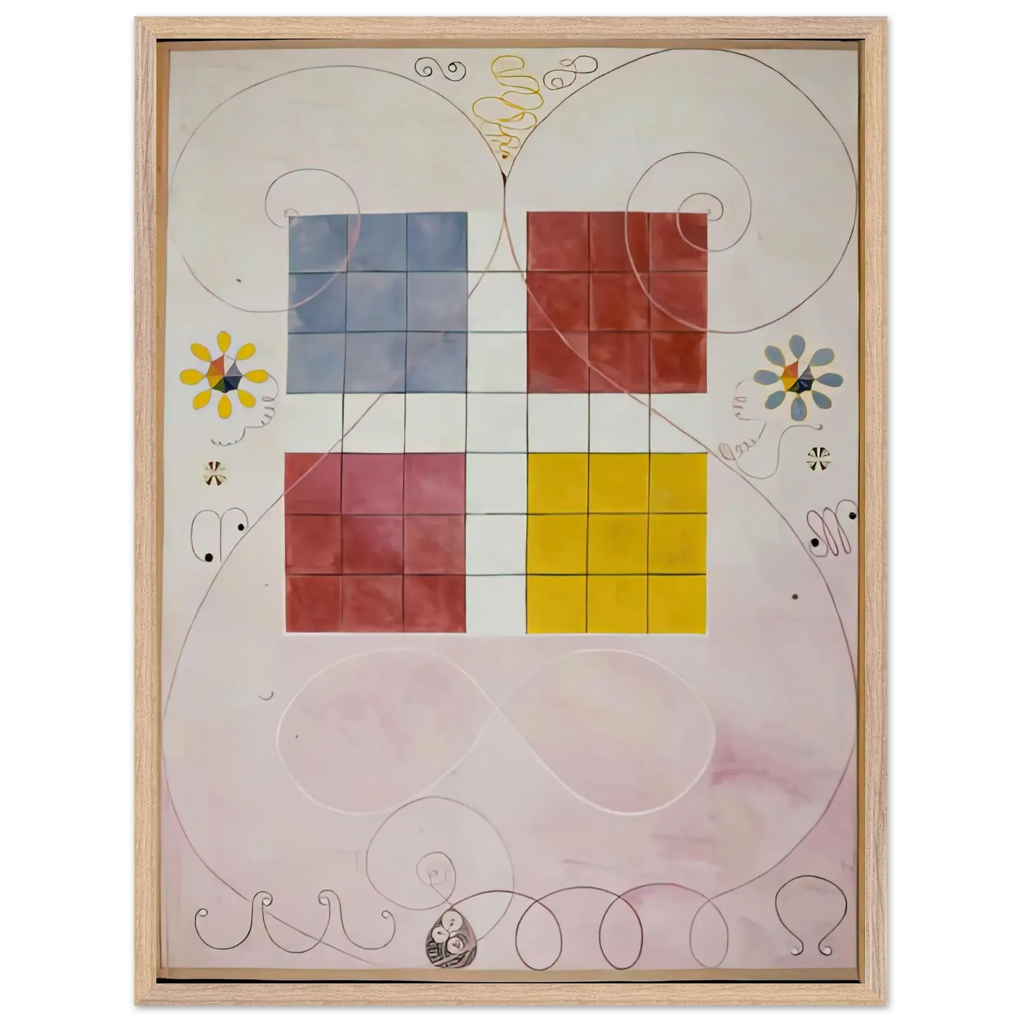 Hilma af Klint - DE TIO ST RSTA N 10 ALDERDOMEN 1907 Wall art - 50x70 cm / 20x28 Inches - Premium Wooden Framed Poster With Fine Art Paper - Black frame