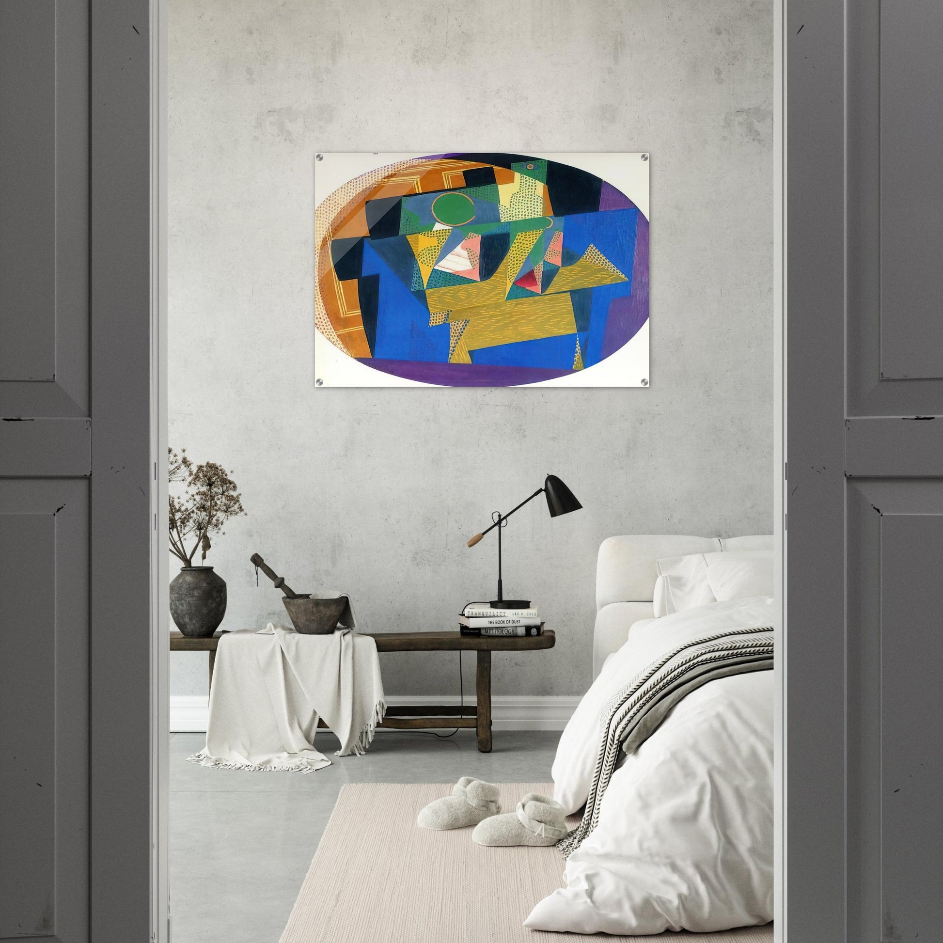 FRUIT BOWL WITH BOTTLE - Juan Gris Acrylic Print - 70x100 cm / 28x40″ inches