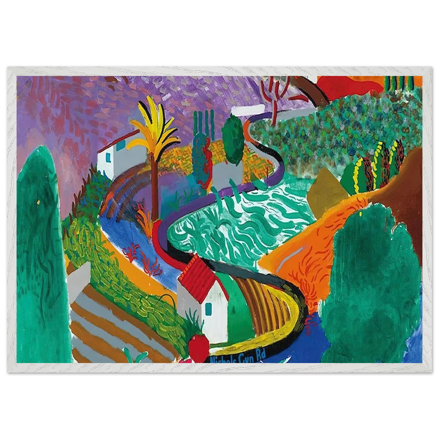 David Hockney - David Hockney Wall art - A1 (59.4 x 84.1  cm) - Premium Wooden Framed Poster With Fine Art Paper-canvas - Black frame