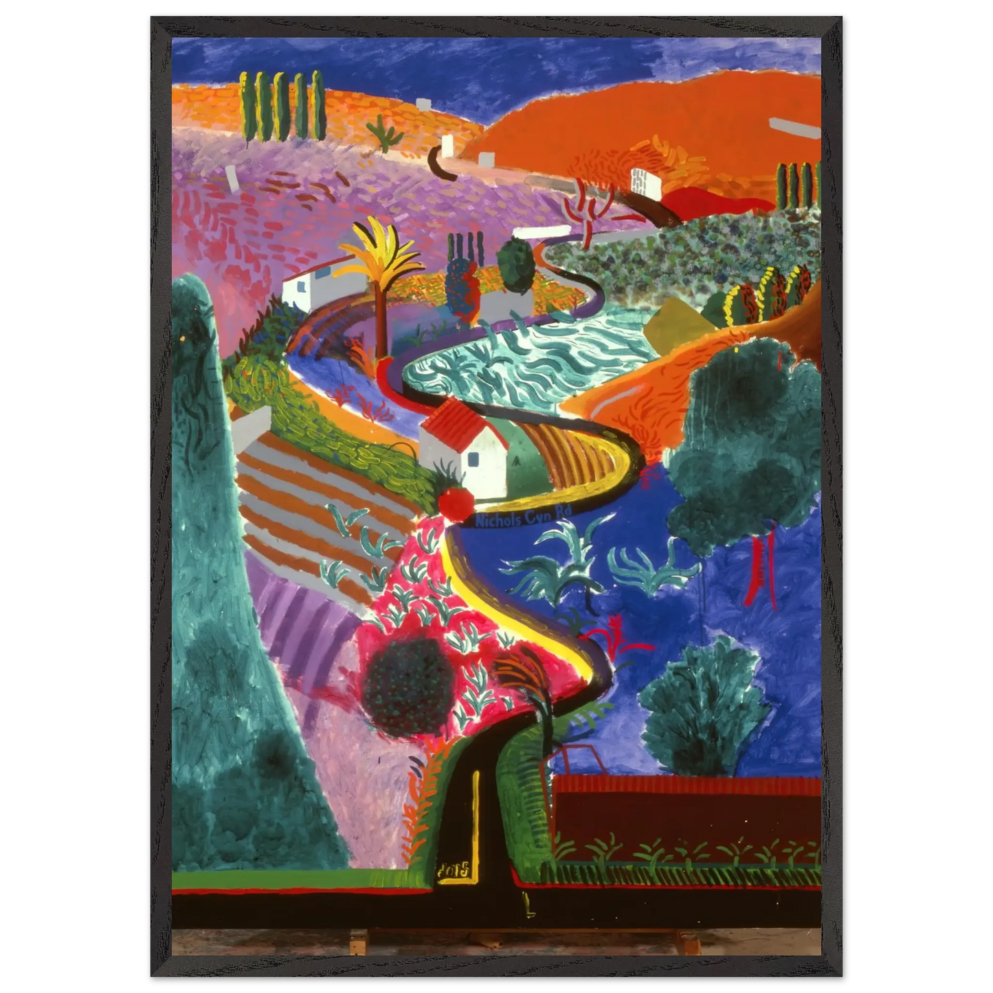 David Hockney - David Hockney Wall art - 21x29.7 cm / 8x12" - Premium Wooden Framed Poster With Fine Art Paper - Black frame