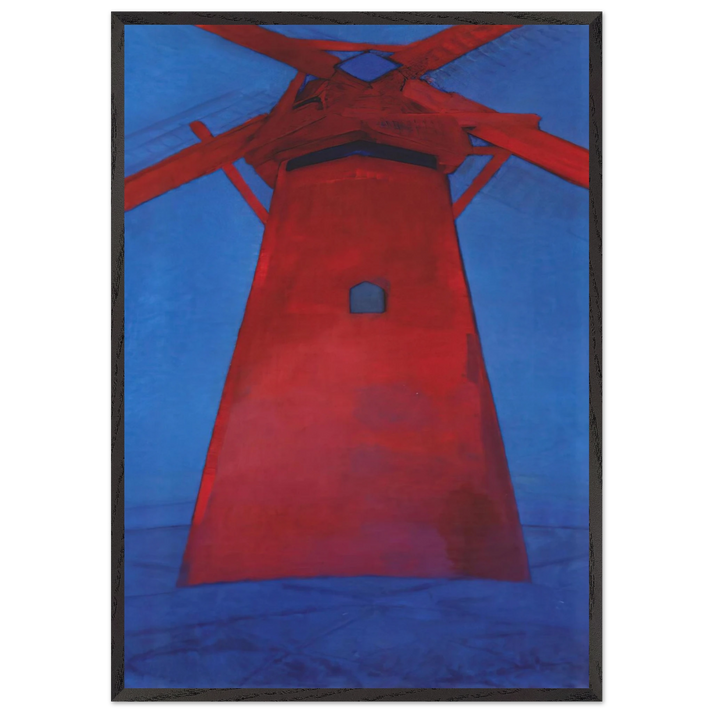 The Red Mill - Piet Mondrian 70x100 cm / 28x40 inches Framed Art Print – Black Wooden Frame